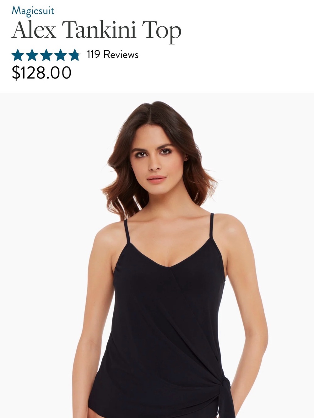 Magicsuit Miraclesuit Alex Tankini Top in Black NWT size 14